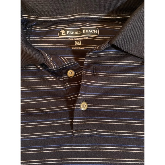 Pebble Beach Men's Performance Polo Shirt, Charcoal Black‎  Size XL - Picture 3 of 10